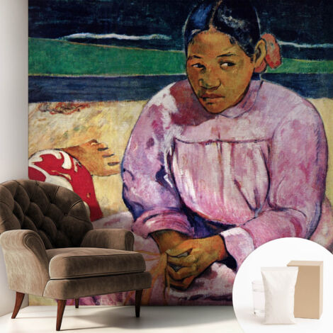 Papier peint intissé avec imprimé pour décoration intérieure pour rénovation a motif - Colle incluse gratuite Scène de plage 250x250 cm (1/5)