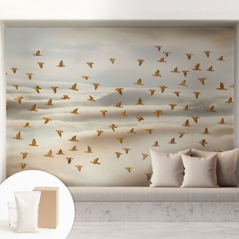 Papier peint intissé décoratif pour salon chambre et cuisine Facile à poser avec colle Oiseaux en vol 208x146 cm (1/5)