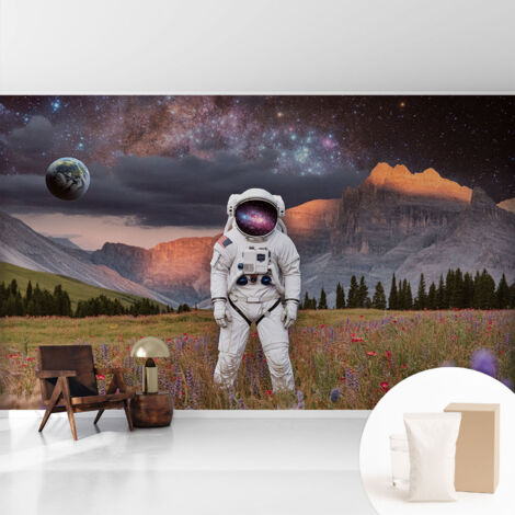 Papier peint intissé avec imprimé pour décoration intérieure pour rénovation a motif - Colle incluse gratuite Paysage cosmique 416x254 cm (1/5)