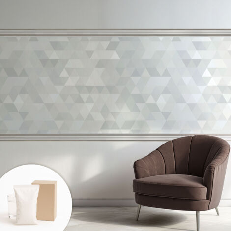 Papier peint intissé avec imprimé pour décoration intérieure pour rénovation a motif - Colle incluse gratuite Motif gris 250x104 cm (1/5)