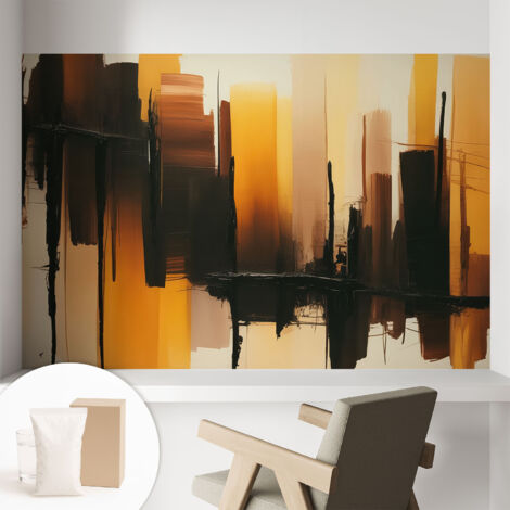 Papier peint intissé avec imprimé pour intérieur moderne application facile a motif - Colle incluse gratuite Bandes verticales 104x70 cm (1/5)