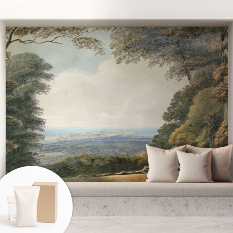 Papier peint intissé décoratif pour salon chambre et cuisine Facile à poser avec colle Paysage boisé 208x146 cm (1/5)