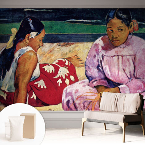 Papier peint intissé avec imprimé pour décoration intérieure pour rénovation a motif - Colle incluse gratuite Scène de plage 312x219 cm (1/5)