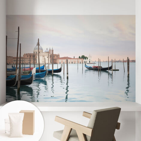 Papier peint intissé mural pour salon chambre à coucher tendance et originale - Colle incluse gratuite Décor vénitien 104x70 cm (1/5)