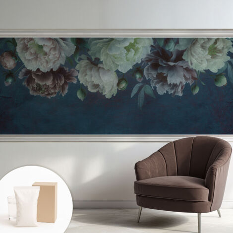 Papier peint intissé mural classique avec imprimé motifs décoratifs design élégant non‑tissé Élégance florale 250x104 cm (1/5)