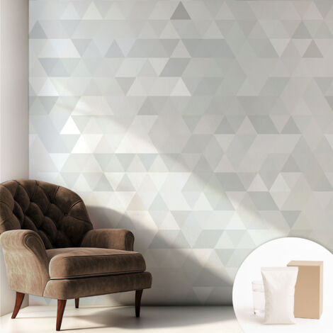 Papier peint intissé avec imprimé pour décoration intérieure pour rénovation a motif - Colle incluse gratuite Motif gris 250x250 cm (1/5)