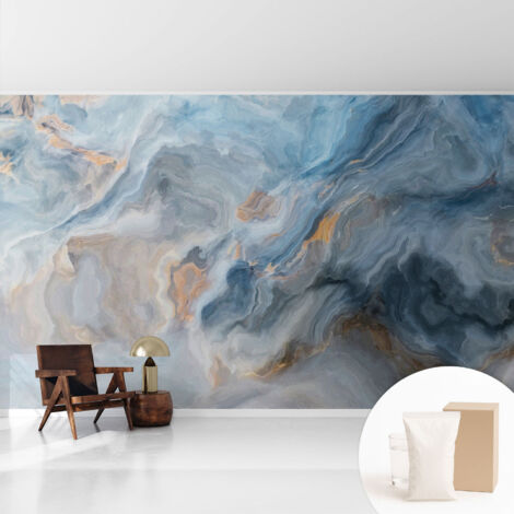 Papier peint intissé mural classique avec imprimé motifs décoratifs design élégant non‑tissé Abstractions colorées 416x254 cm (1/5)