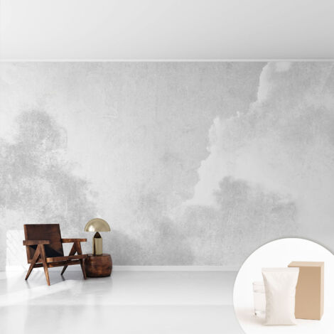 Papier peint intissé décoratif pour salon chambre et cuisine Facile à poser avec colle Nuages subtils 416x254 cm (1/5)