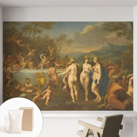 Papier peint intissé décoratif pour salon chambre et cuisine Facile à poser avec colle Festin antique 152x104 cm (1/5)