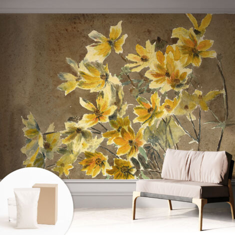 Papier peint intissé avec imprimé pour décoration intérieure pour rénovation a motif - Colle incluse gratuite Éléphant 312x219 cm (1/5)