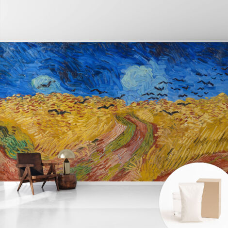 Papier peint intissé décoratif pour salon chambre et cuisine Facile à poser avec colle Paysage champêtre 416x254 cm (1/5)
