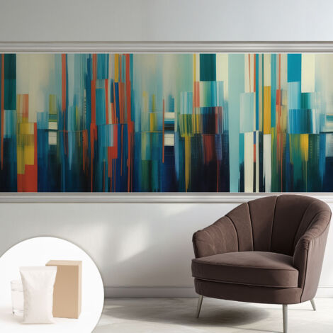 Papier peint intissé mural avec imprimé motifs décoratifs - style contemporain - Colle incluse gratuite Rayures abstraites 250x104 cm (1/5)