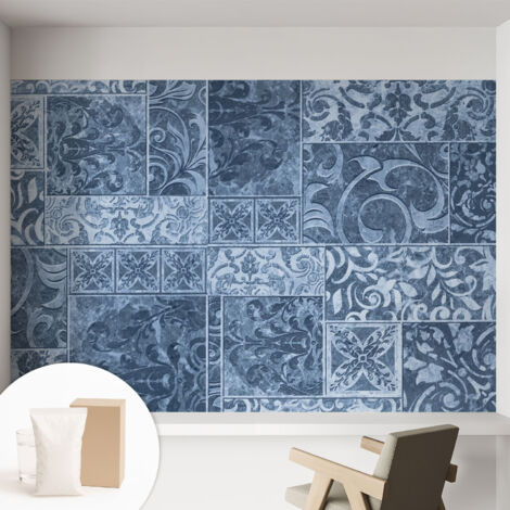 Papier peint intissé mural classique avec imprimé motifs décoratifs design élégant non‑tissé Ornements végétaux 152x104 cm (1/5)