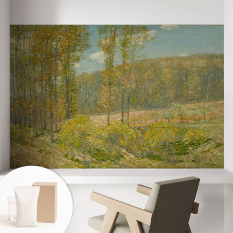 Papier peint intissé décoratif pour salon chambre et cuisine Facile à poser avec colle Paysage forestier 104x70 cm (1/5)