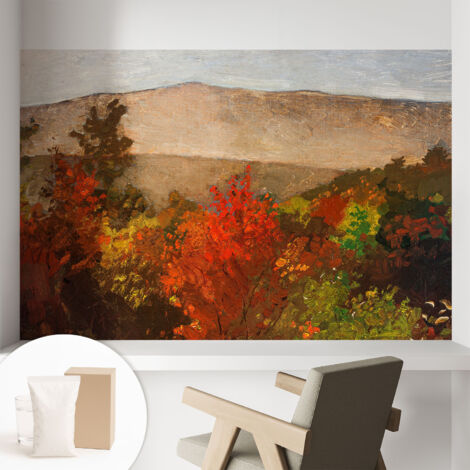 Papier peint intissé avec imprimé pour décoration intérieure pour rénovation a motif - Colle incluse gratuite Panorama automnal 104x70 cm (1/5)