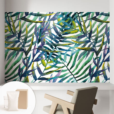 Papier peint intissé mural classique avec imprimé motifs décoratifs design élégant non‑tissé Végétation exotique 104x70 cm (1/5)