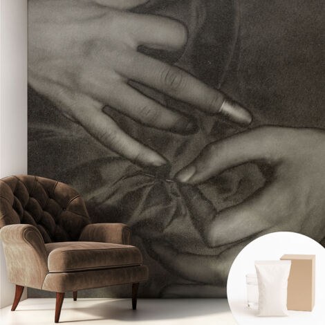 Papier peint intissé avec imprimé pour décoration intérieure pour rénovation a motif - Colle incluse gratuite Matière des mains 250x250 cm (1/5)