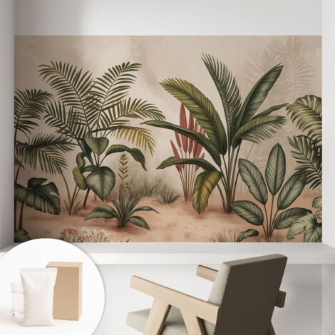 Papier peint intissé mural installation rapide du papier peint durable et résistante - Colle incluse gratuite Motif végétal 104x70 cm (1/5)