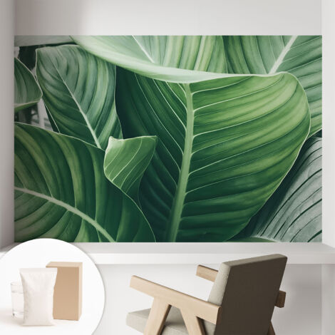 Papier peint intissé pour salon chambre à coucher peint imprimé Installation facile - Colle incluse gratuite Calme verdoyant 104x70 cm (1/5)