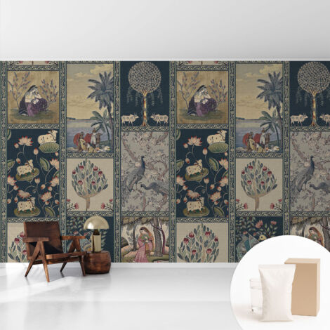 Papier peint intissé avec imprimé pour décoration intérieure pour rénovation a motif - Colle incluse gratuite Scène romantique 416x254 cm (1/5)