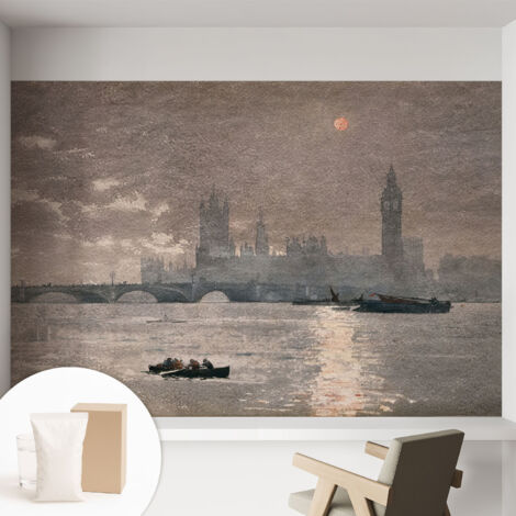 Papier peint intissé avec imprimé installation simple qualité excellente sans désordre - Colle incluse gratuite Panorama nocturne 152x104 cm (1/5)