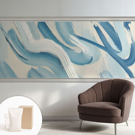 Papier peint avec colle pour décoration moderne de salon chambre à coucher cuisine et bureau Facile Traits abstraits 250x104 cm (1/5)