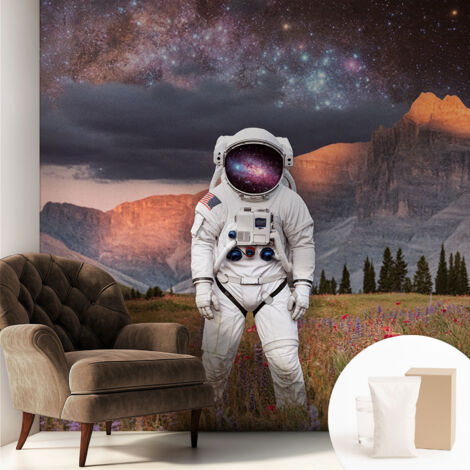 Papier peint intissé avec imprimé pour décoration intérieure pour rénovation a motif - Colle incluse gratuite Paysage cosmique 250x250 cm (1/5)