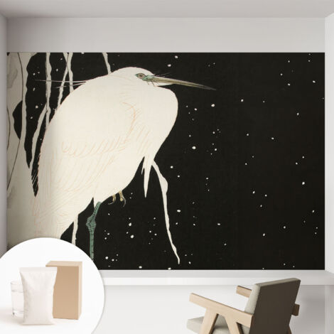 Papier peint avec colle pour décoration moderne de salon chambre à coucher cuisine et bureau Facile Oiseau d'hiver 152x104 cm (1/5)