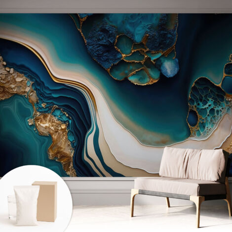 Papier peint décoratif avec colle pour salon, chambre à coucher et bureau – Design moderne et facile à poser Abstrait coloré 312x219 cm (1/5)