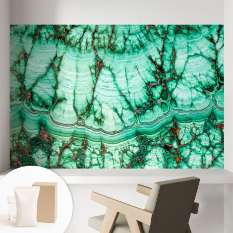 Papier peint intissé pour salon chambre à coucher peint imprimé pour mur - Colle incluse gratuite Motifs verts 104x70 cm (1/5)