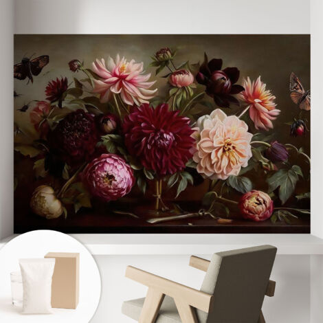 Papier peint intissé décoratif pour salon chambre et cuisine Facile à poser avec colle Majesté florale 104x70 cm (1/5)