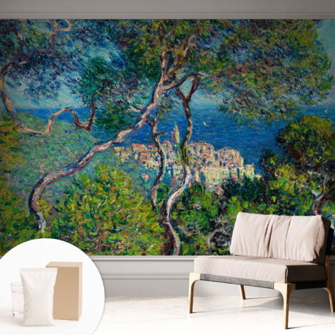 Papier peint intissé pour salon chambre à coucher peint imprimé pour mur - Colle incluse gratuite Vues méditerranéennes 312x219 cm (1/5)