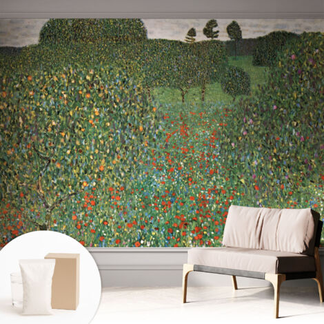 Papier peint intissé mural avec colle pour salon et chambre Décoration murale rapide - Colle incluse gratuite Prairie fleurie 312x219 cm (1/5)