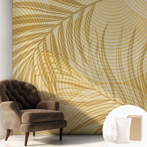 Papier peint intissé avec imprimé pour décoration intérieure pour rénovation a motif - Colle incluse gratuite Élégance tropicale 250x250 cm (1/5)