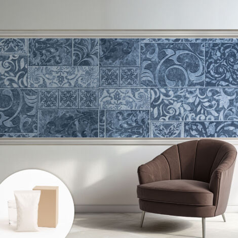 Papier peint intissé mural classique avec imprimé motifs décoratifs design élégant non‑tissé Ornements végétaux 250x104 cm (1/5)