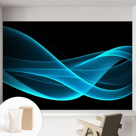 Papier peint avec colle pour décoration moderne de salon chambre à coucher cuisine et bureau Facile Vagues spectaculaires 152x104 cm (1/5)