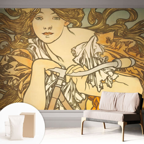 Papier peint intissé décoratif pour salon chambre et cuisine Facile à poser avec colle Élégance printanière 312x219 cm (1/5)