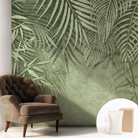 Papier peint intissé décoratif pour salon chambre et cuisine Facile à poser avec colle Paradis de bambous 250x250 cm (1/5)