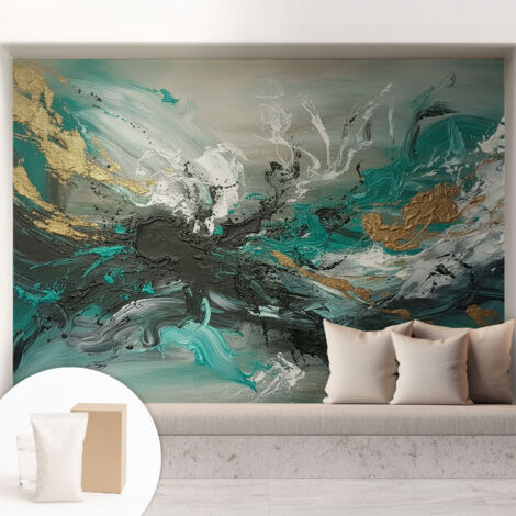 Papier peint intissé décoratif pour salon chambre et cuisine Facile à poser avec colle Tourbillon artistique 208x146 cm (1/5)