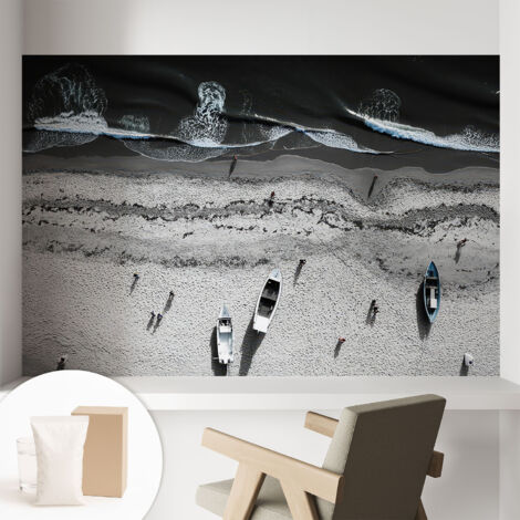 Papier peint intissé mural installation rapide du papier peint durable et résistante - Colle incluse gratuite Calme de la plage 104x70 cm (1/5)