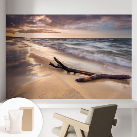 Papier peint intissé décoratif pour salon chambre et cuisine Facile à poser avec colle Plage occidentale 104x70 cm (1/5)