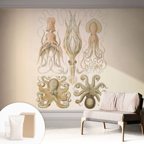 Papier peint intissé avec imprimé pour cuisine facile à appliquer pour mur pour salon a motif - Colle incluse gratuite Vie marine 312x219 cm (1/5)