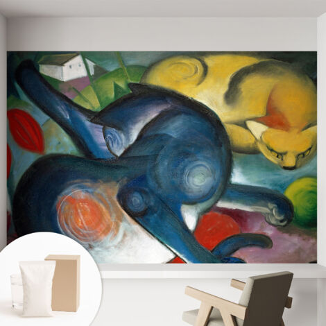 Papier peint intissé décoratif pour salon chambre et cuisine Facile à poser avec colle Art félin 152x104 cm (1/5)
