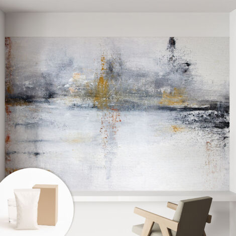 Papier peint intissé décoratif avec motifs pour salon et chambre a motif - Colle incluse gratuite Abstraction harmonieuse 152x104 cm (1/5)