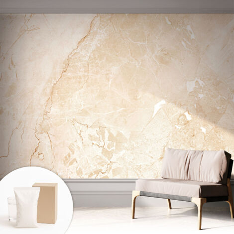 Papier peint intissé mural pour salon chambre à coucher tendance et originale - Colle incluse gratuite Pierre naturelle 312x219 cm (1/5)