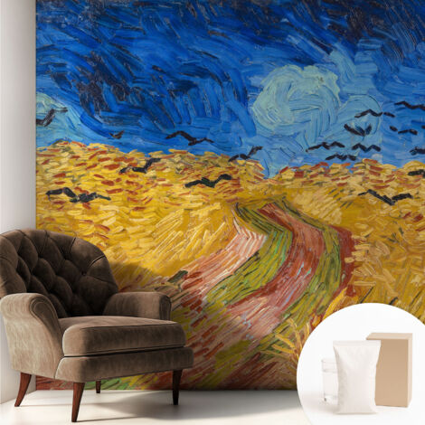 Papier peint intissé décoratif pour salon chambre et cuisine Facile à poser avec colle Paysage champêtre 250x250 cm (1/5)