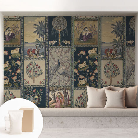 Papier peint intissé avec imprimé pour décoration intérieure pour rénovation a motif - Colle incluse gratuite Scène romantique 208x146 cm (1/5)