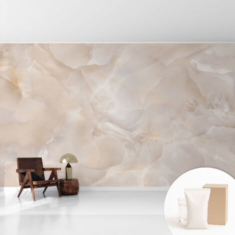 Papier peint intissé décoratif avec motifs pour salon et chambre a motif - Colle incluse gratuite Marbre délicat 416x254 cm (1/5)