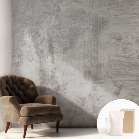 Papier peint intissé mural classique avec imprimé motifs décoratifs design élégant non‑tissé Béton brut 250x250 cm (1/5)