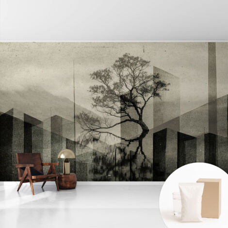 Papier peint intissé mural classique avec imprimé motifs décoratifs design élégant non‑tissé Élégance austère 416x254 cm (1/5)